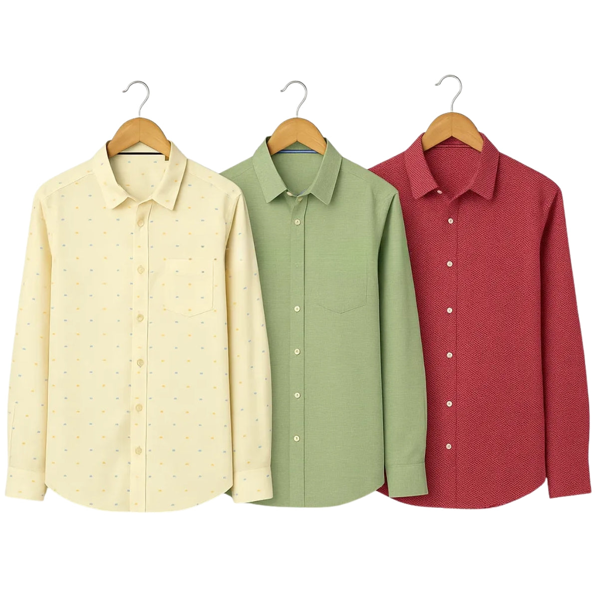 Shirt Happens: 3-Pack Men’s Stylish Formal Shirts – 100% Cotton, Full Sleeves with Pockets (FS-67)