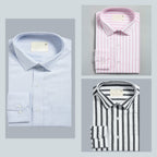 Shirt Happens: 3-Pack Men’s Stylish Formal Shirts – 100% Cotton, Full Sleeves with Pockets (FS-71)
