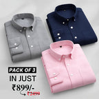 Premium Imported 100% High Quality Cotton Formal Men’s Plain/Solid Shirts| Full/Half Sleeve | With Pocket | (FS-133)