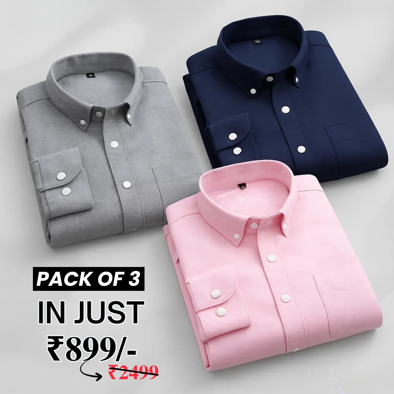 Premium Imported 100% High Quality Cotton Formal Men’s Plain/Solid Shirts| Full/Half Sleeve | With Pocket | (FS-133)