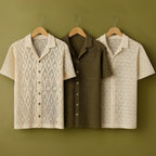 3 Pack Men's Crochet Shirts | Unique Patterns, Ultimate Comfort, Effortless Style| SC-16