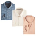 Office Essentials: 3-Pack Premium Cotton Formal Shirts – Tailored Fit, Full Sleeves & Pockets (FS-36 )