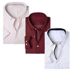 Office Essentials: 3-Pack Premium Cotton Formal Shirts – Tailored Fit, Full Sleeves & Pockets (FS-38 )