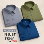 Premium Imported 100% High Quality Cotton Formal Men’s Plain/Solid Shirts| Full/Half Sleeve | With Pocket | (FS-149)