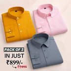 Premium Imported 100% High Quality Cotton Formal Men’s Plain/Solid Shirts| Full/Half Sleeve | With Pocket | (FS-142)