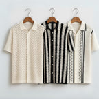 3 Pack Men's Crochet Shirts | Unique Patterns, Ultimate Comfort, Effortless Style| SC-20