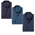 Office Essentials: 3-Pack Premium Cotton Formal Shirts – Tailored Fit, Full Sleeves & Pockets ( FS-158)