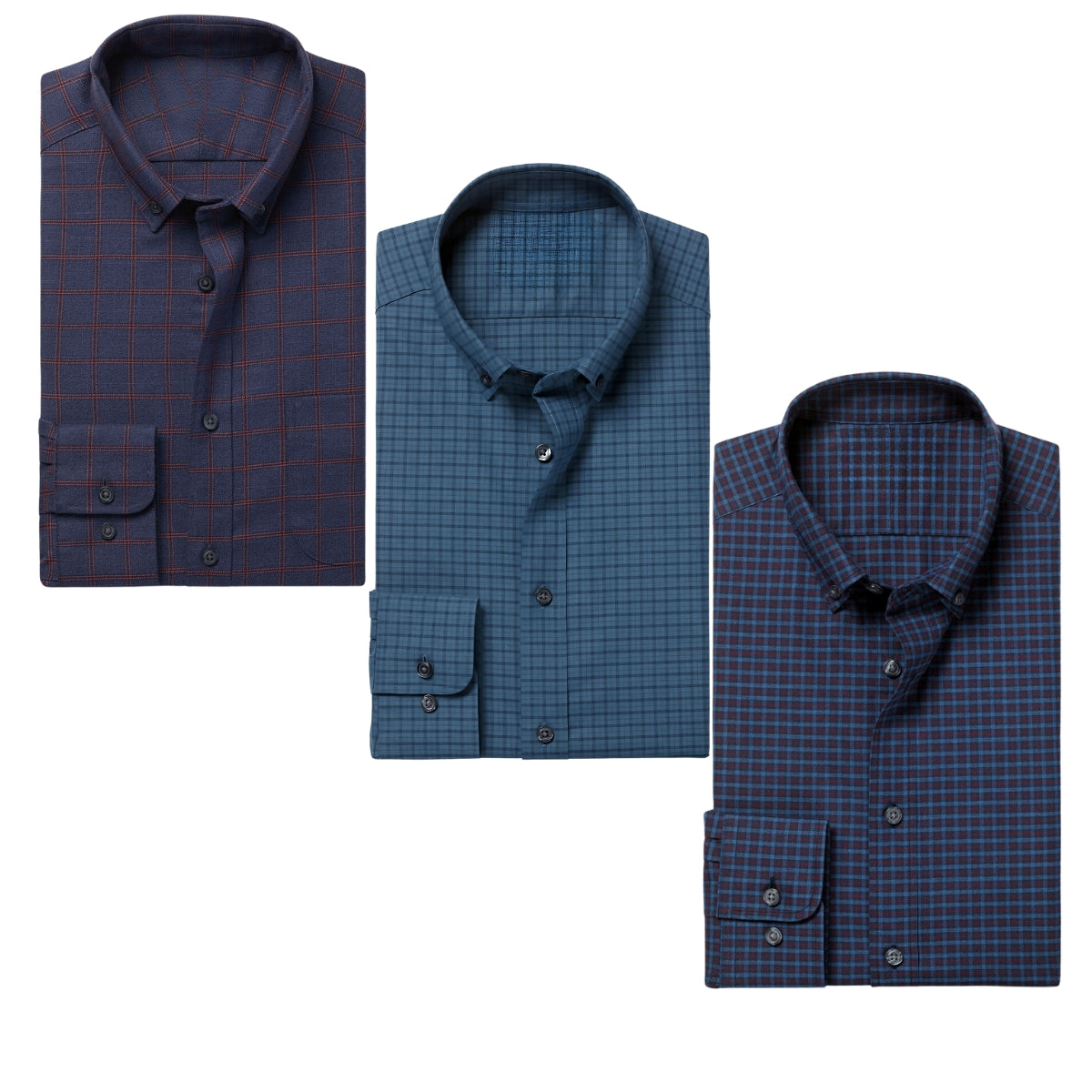 Office Essentials: 3-Pack Premium Cotton Formal Shirts – Tailored Fit, Full Sleeves & Pockets ( FS-158)