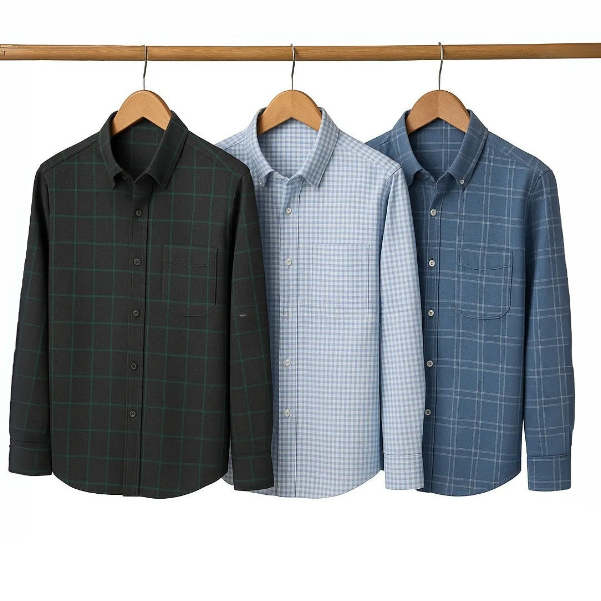Office Essentials: 3-Pack Premium Cotton Formal Shirts – Tailored Fit, Full Sleeves & Pockets ( FS-160)
