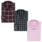 Office Essentials: 3-Pack Premium Cotton Formal Shirts – Tailored Fit, Full Sleeves & Pockets ( FS-166)