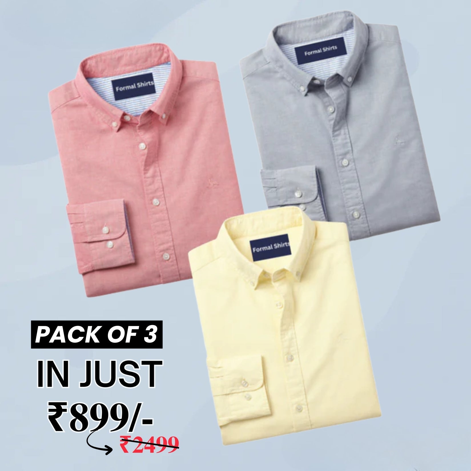 Premium Imported 100% High Quality Cotton Formal Men’s Plain/Solid Shirts| Full/Half Sleeve | With Pocket |  (FS-143)