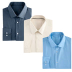 Office Essentials: 3-Pack Premium Cotton Formal Shirts – Tailored Fit, Full Sleeves & Pockets (FS-33 )
