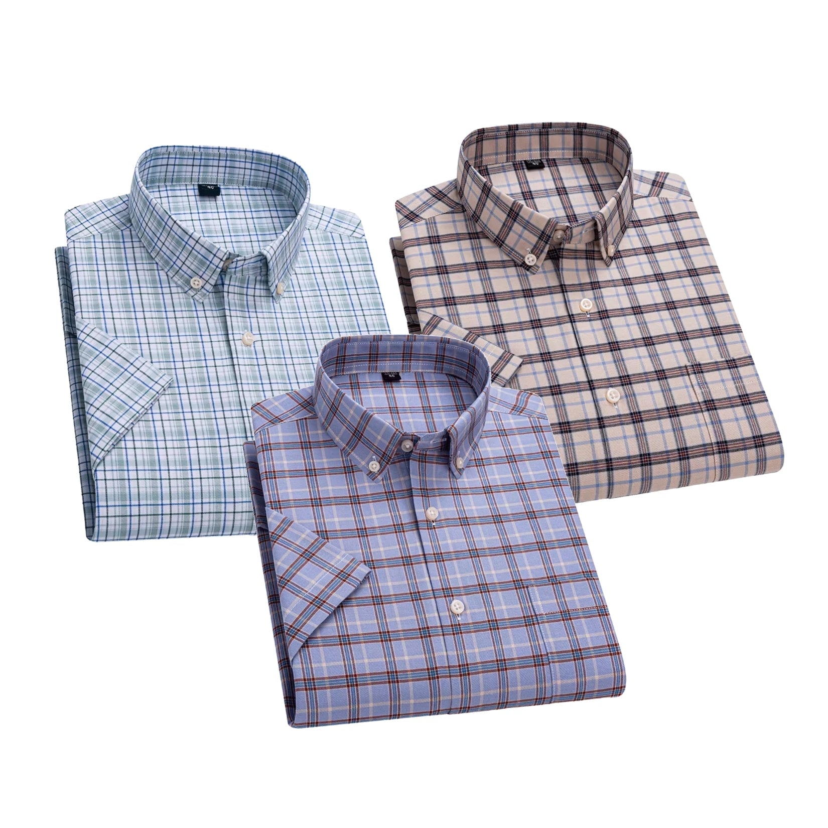 Pack of 3 Check Shirts for Men – Tailored Fit, Full Sleeves & Pockets (CSM-06)