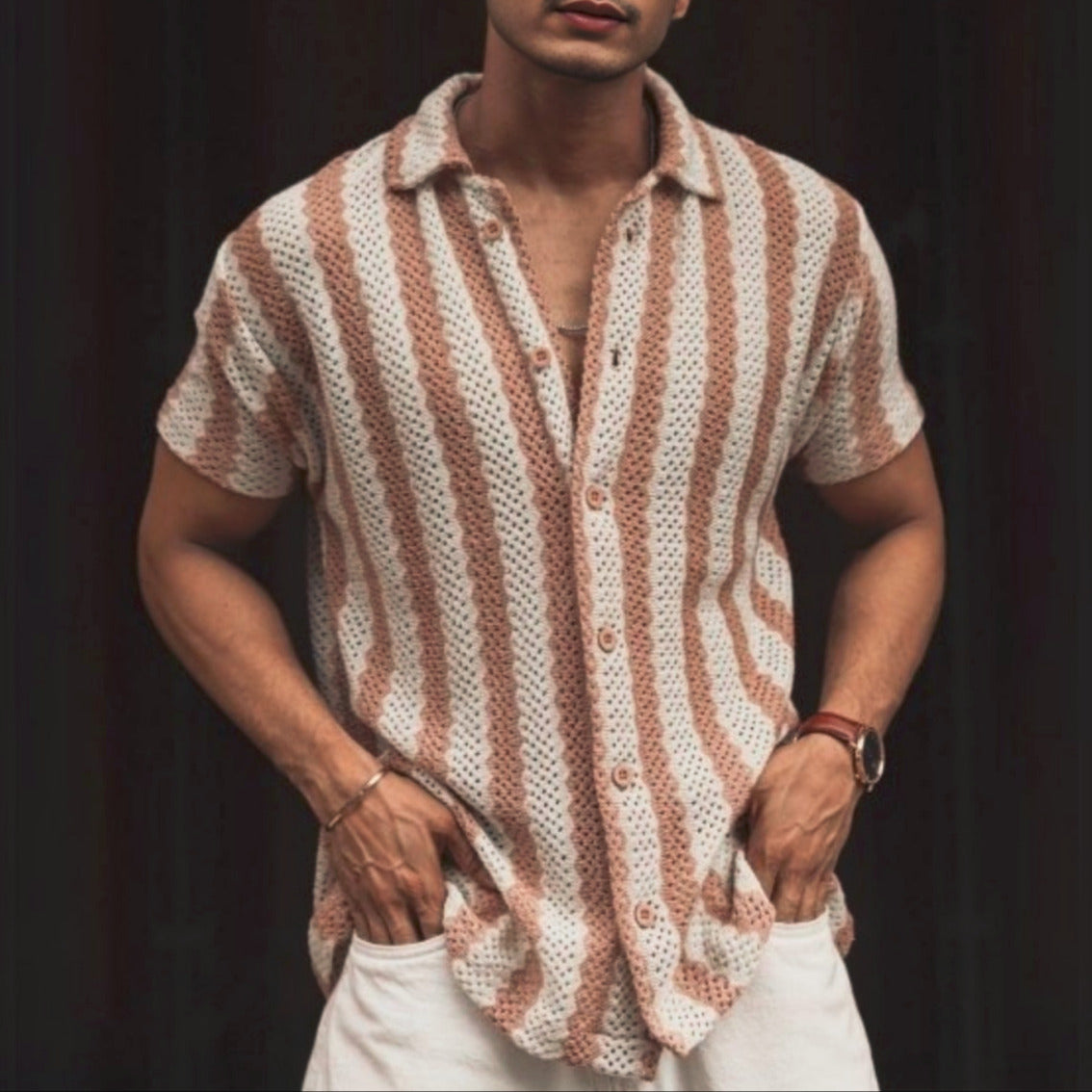 3 Pack Men's Crochet Shirts | Unique Patterns, Ultimate Comfort, Effortless Style| SC-17