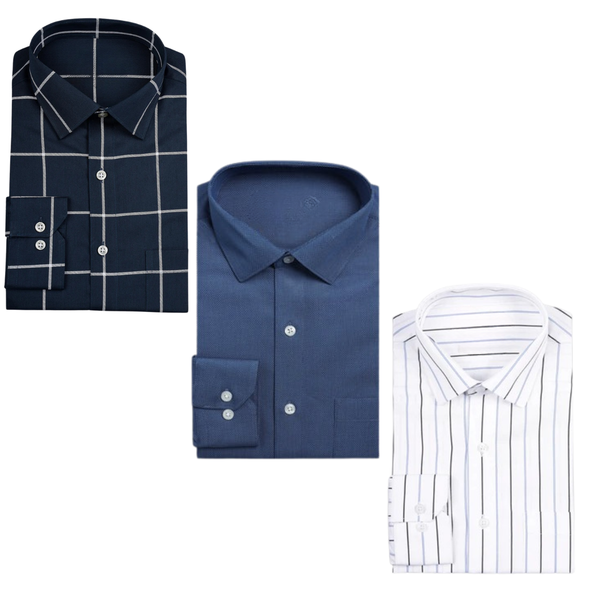 3 Pack Men’s Formal Shirts – Sharp Looks, Great Savings | Perfect Fit for Every Occasion | MS-05