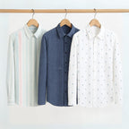 Office Essentials: 3-Pack Premium Cotton Formal Shirts – Tailored Fit, Full Sleeves & Pockets (FS-34 )