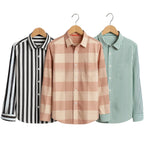 Shirt Happens: 3-Pack Men’s Stylish Formal Shirts – 100% Cotton, Full Sleeves with Pockets (FS-66)
