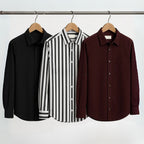 Shirt Happens: 3-Pack Men’s Stylish Formal Shirts – 100% Cotton, Full Sleeves with Pockets (FS-72)